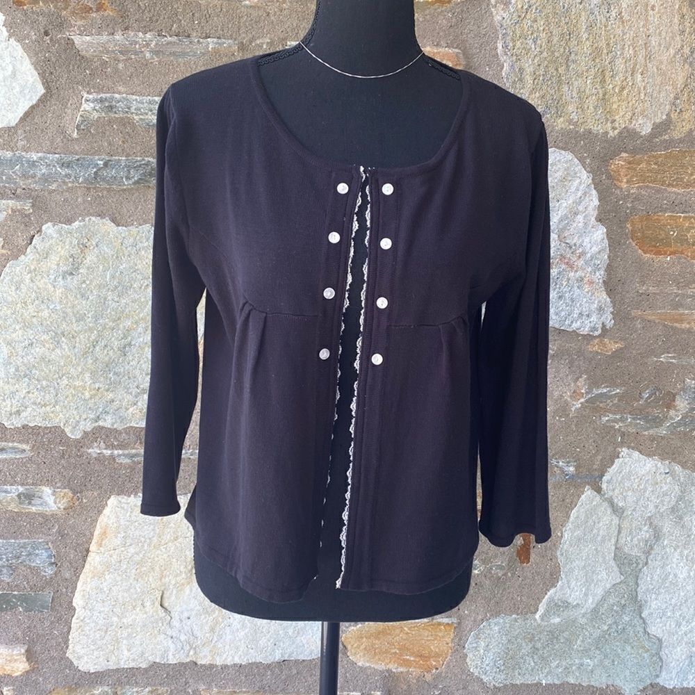 LARRY LEVINE Scoop Neck Sweater